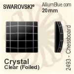 施華洛世奇 棋盤 平底石 (2493) 30mm - 透明白色 白金水銀底