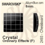 施華洛世奇 棋盤 平底石 (2493) 10mm - 白色（半塗層） 白金水銀底