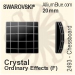 施華洛世奇 棋盤 平底石 (2493) 30mm - 透明白色 白金水銀底