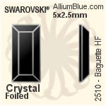 Swarovski Baguette Flat Back Hotfix (2510) 5x2.5mm - Color (Half Coated) With Aluminum Foiling