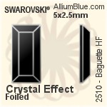 スワロフスキー Baguette ラインストーン ホットフィックス (2510) 3.7x1.9mm - カラー 裏面アルミニウムフォイル
