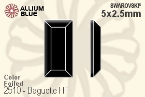 スワロフスキー Baguette ラインストーン ホットフィックス (2510) 5x2.5mm - カラー 裏面アルミニウムフォイル