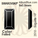 施华洛世奇 长方 熨底平底石 (2510) 5x2.5mm - 颜色 铝质水银底
