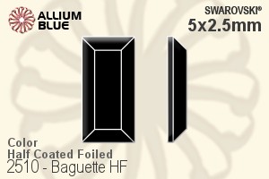 Swarovski Baguette Flat Back Hotfix (2510) 5x2.5mm - Color (Half Coated) With Aluminum Foiling