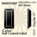 施华洛世奇 长方 熨底平底石 (2510) 5x2.5mm - 颜色（半涂层） 铝质水银底