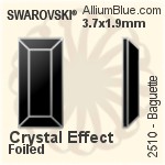Swarovski Baguette Flat Back No-Hotfix (2510) 3.7x1.9mm - Color Unfoiled