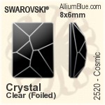 Swarovski Cosmic Flat Back No-Hotfix (2520) 8x6mm - Clear Crystal With Platinum Foiling