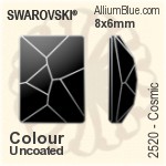 スワロフスキー Cosmic フラットバック ラインストーン (2520) 20x14mm - カラー（コーティングなし） 裏面にホイル無し