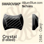 スワロフスキー Curvy ラインストーン (2540) 9x7mm - クリスタル 裏面プラチナフォイル