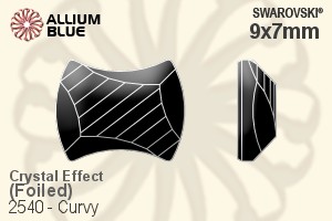 Swarovski Curvy Flat Back No-Hotfix (2540) 9x7mm - Crystal Effect With Platinum Foiling - Haga Click en la Imagen para Cerrar