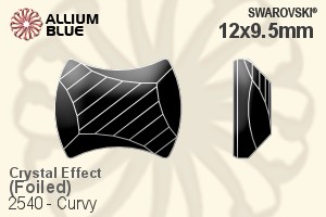 スワロフスキー Curvy ラインストーン (2540) 12x9.5mm - クリスタル エフェクト 裏面プラチナフォイル - ウインドウを閉じる