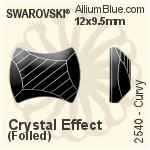 スワロフスキー Curvy ラインストーン (2540) 12x9.5mm - クリスタル エフェクト 裏面プラチナフォイル