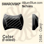 スワロフスキー Curvy ラインストーン (2540) 7x5.5mm - カラー 裏面プラチナフォイル