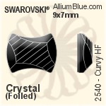 スワロフスキー Curvy ラインストーン ホットフィックス (2540) 12x9.5mm - クリスタル 裏面アルミニウムフォイル