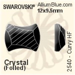 施华洛世奇 Curvy 熨底平底石 (2540) 12x9.5mm - 透明白色 铝质水银底