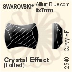 施華洛世奇 Curvy 熨底平底石 (2540) 9x7mm - 透明白色 鋁質水銀底