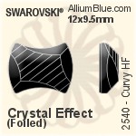 施華洛世奇 Curvy 熨底平底石 (2540) 12x9.5mm - 透明白色 鋁質水銀底