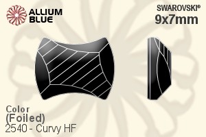 施华洛世奇 Curvy 熨底平底石 (2540) 9x7mm - 颜色 铝质水银底