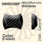 スワロフスキー Curvy ラインストーン ホットフィックス (2540) 12x9.5mm - カラー 裏面アルミニウムフォイル