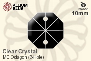 Preciosa MC Octagon (2-Hole) (2552) 10mm - Clear Crystal - Haga Click en la Imagen para Cerrar