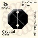 Preciosa MC Octagon (2-Hole) (2552) 16mm - Colour Coating