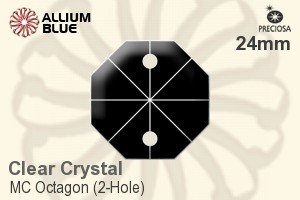 Preciosa MC Octagon (2-Hole) (2552) 24mm - Clear Crystal