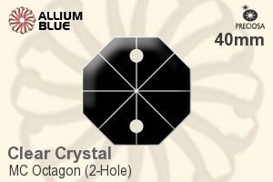 Preciosa MC Octagon (2-Hole) (2552) 40mm - Clear Crystal