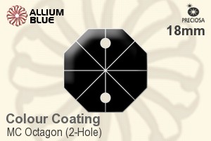 Preciosa MC Octagon (2-Hole) (2552) 18mm - Colour Coating - Click Image to Close