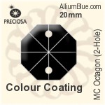 Preciosa MC Octagon (2-Hole) (2552) 14mm - Solid Colour