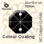Preciosa MC Octagon (2-Hole) (2552) 34mm - Metal Coating