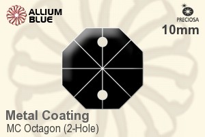 Preciosa MC Octagon (2-Hole) (2552) 10mm - Metal Coating - Click Image to Close
