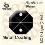 Preciosa MC Octagon (2-Hole) (2552) 20mm - Metal Coating