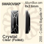 施华洛世奇 天宇 长方 熨底平底石 (2555) 8x2.6mm - 透明白色 铝质水银底