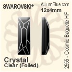 施華洛世奇 馬眼形 手縫石 (3223) 12x6mm - 透明白色 白金水銀底