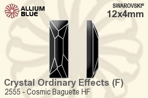 スワロフスキー Cosmic Baguette ラインストーン ホットフィックス (2555) 12x4mm - クリスタル エフェクト 裏面アルミニウムフォイル - ウインドウを閉じる