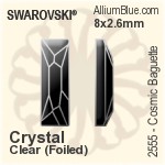 Swarovski Cosmic Baguette Flat Back No-Hotfix (2555) 15x5mm - Clear Crystal With Platinum Foiling