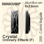 スワロフスキー Cosmic Baguette ラインストーン (2555) 8x2.6mm - クリスタル エフェクト 裏面プラチナフォイル