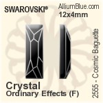 Swarovski Cosmic Baguette Flat Back No-Hotfix (2555) 8x2.6mm - Clear Crystal With Platinum Foiling