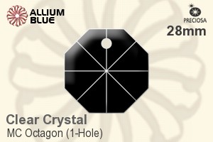 Preciosa MC Octagon (1-Hole) (2571) 28mm - Clear Crystal