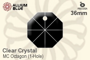 Preciosa MC Octagon (1-Hole) (2571) 36mm - Clear Crystal