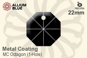 Preciosa MC Octagon (1-Hole) (2571) 22mm - Metal Coating