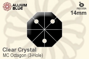 Preciosa MC Octagon (3-Hole) (2572) 14mm - Clear Crystal - 關閉視窗 >> 可點擊圖片