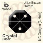 Preciosa MC Octagon (3-Hole) (2572) 14mm - Clear Crystal