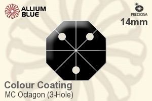 Preciosa MC Octagon (3-Hole) (2572) 14mm - Colour Coating - Click Image to Close