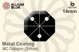 Preciosa MC Octagon (3-Hole) (2572) 14mm - Metal Coating - Haga Click en la Imagen para Cerrar