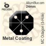 Preciosa MC Octagon (3-Hole) (2572) 24mm - Colour Coating