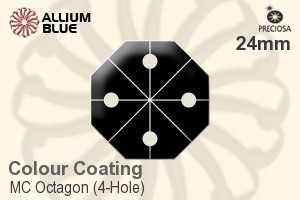 Preciosa MC Octagon (4-Hole) (2573) 24mm - Colour Coating - Click Image to Close