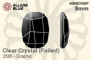 Swarovski Graphic Flat Back No-Hotfix (2585) 8mm - Clear Crystal With Platinum Foiling