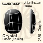 Swarovski Graphic Flat Back No-Hotfix (2585) 8mm - Crystal Effect With Platinum Foiling