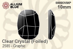Swarovski Graphic Flat Back No-Hotfix (2585) 10mm - Clear Crystal With Platinum Foiling - Click Image to Close
